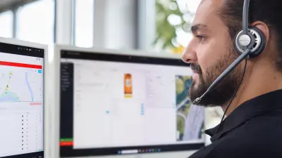 Mitarbeiter im Service Center für die Autobahn GmbH.