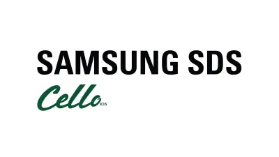 Logotipo de Samsung SDS Cello con un fondo blanco