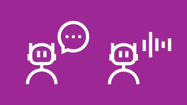 Icon von Bots in weiß auf lila Hintergrund