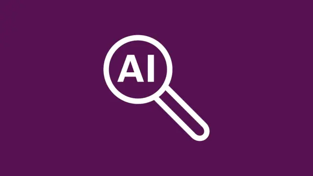 Icon von Bots in weiß auf lila Hintergrund