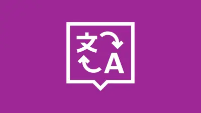 Icon von Bots in weiß auf lila Hintergrund